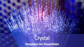  Presentation with fiber optics - PPT theme enhanced with glowing streams data - fiber optics cable with lights background and a cobalt blue colored foreground