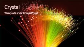  Presentation with abstract light brown - Slide set enhanced with glowing streams data - fiber optics lights abstract background background and a  colored foreground