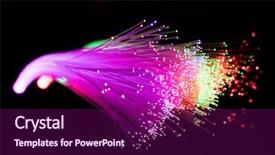  Presentation with fiber optics - Colorful presentation theme enhanced with glowing streams data - fiber optics lights abstract background backdrop and a  colored foreground