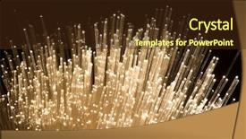  Presentation with green abstract bokeh lights - PPT theme featuring glowing streams data - fiber optics lights abstract background background and a wine colored foreground