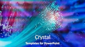  Presentation with network cable - Beautiful PPT layouts featuring glowing streams data - fiber optics network cable lights backdrop and a royal blue colored foreground