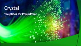  Presentation with abstract green - Presentation theme consisting of glowing streams data - green fiber optics lights abstract background and a navy blue colored foreground