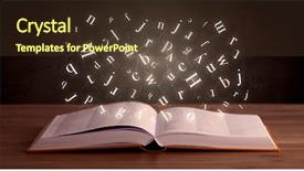  Presentation with white letters - PPT theme featuring glowing white alphabet letters coming background and a tawny brown colored foreground