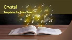  Presentation with wooden english letters alphabet - Audience pleasing theme consisting of glowing yellow alphabet letters coming backdrop and a  colored foreground