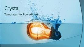  Presentation with glowing light bulb light bulb - PPT theme enhanced with glowing yellow light bulb background and a sky blue colored foreground