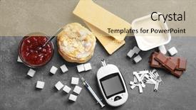  Presentation with diabetes digital - Cool new presentation with glucometer and sweets on grey backdrop and a lemonade colored foreground