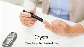  Presentation with glucometer - Slide deck enhanced with glucometer checking blood sugar background and a white colored foreground