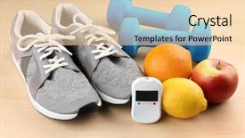  Presentation with diabetes digital - Slides having glucometer fruits and sport inventory background and a lemonade colored foreground