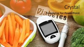  Presentation with diabetes digital - Cool new PPT theme with glucometer lancet pen and products backdrop and a gold colored foreground