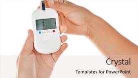  Presentation with diabetes digital - Cool new PPT theme with glucometer on white background diabetes backdrop and a lemonade colored foreground
