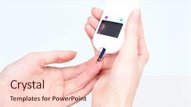  Presentation with blood clot - PPT theme enhanced with glucosa - measuring glucose level blood close-up background and a lemonade colored foreground