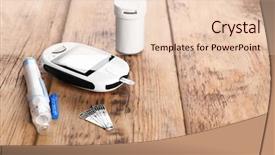  Presentation with diabetes digital - Slides having glucose - digital glucometer lancet pen background and a lemonade colored foreground