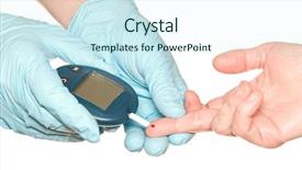  Presentation with blood test - Amazing slides having glucose level finger blood test backdrop and a cool aqua colored foreground