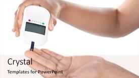  Presentation with diabetes digital - Slide deck featuring glucose level with digital glucometer background and a lemonade colored foreground