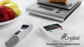  Presentation with cookies - Slide set featuring glucose meter with fruits background and a light gray colored foreground