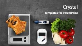  Presentation with cookies - Amazing PPT theme having glucose meter with vegetables backdrop and a dark gray colored foreground