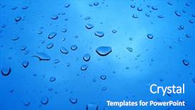  Presentation with water droplets - Theme consisting of glue drop - blue water droplets background and a  colored foreground