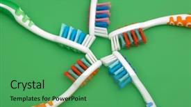  Presentation with glue - Audience pleasing presentation consisting of glue drop - close up of a toothbrush backdrop and a  colored foreground