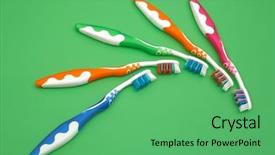  Presentation with glue - PPT theme consisting of glue drop - close up of a toothbrush background and a  colored foreground