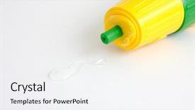  Presentation with glue - Colorful PPT theme enhanced with glue on a white surface backdrop and a white colored foreground