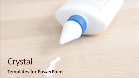  Presentation with glue - Cool new presentation theme with glue on a wooden surface backdrop and a lemonade colored foreground