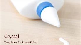  Presentation with glue - Cool new PPT theme with glue on a wooden surface backdrop and a lemonade colored foreground