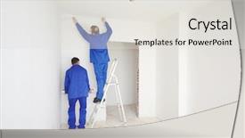  Presentation with glue - Colorful PPT theme enhanced with glue paint fiberglass on ladder backdrop and a light gray colored foreground