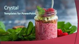  Presentation with pudding - Cool new PPT layouts with gluten free - raspberry and chia seeds pudding backdrop and a ocean colored foreground