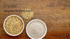  Presentation with gluten free - PPT layouts enhanced with gluten-free-buckwheat-grain background and a coral colored foreground