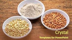  Presentation with gluten free - PPT layouts featuring gluten free buckwheat groats roasted background and a tawny brown colored foreground