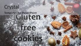  Presentation with gluten - Amazing slides having gluten free cookies concept backdrop and a light gray colored foreground