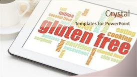  Presentation with free cooking - Slide set featuring gluten free cooking word cloud background and a cream colored foreground