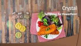  Presentation with gluten - Presentation enhanced with gluten free crispy breaded alaskan background and a coral colored foreground