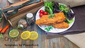  Presentation with gluten free - Beautiful presentation featuring gluten-free-crispy-breaded-alaskan backdrop and a coral colored foreground