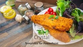  Presentation with gluten free - Amazing presentation design having gluten-free-crispy-breaded-alaskan backdrop and a coral colored foreground