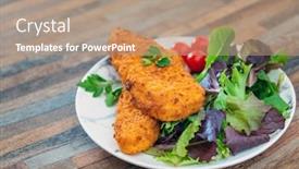  Presentation with gluten free - Presentation theme enhanced with gluten-free-crispy-breaded-alaskan background and a coral colored foreground