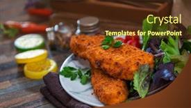  Presentation with gluten - Amazing PPT theme having gluten-free-crispy-breaded-alaskan backdrop and a tawny brown colored foreground