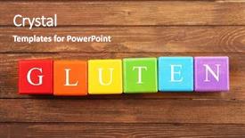  Presentation with gluten free - Slide set with gluten-free diet concept colorful background and a red colored foreground