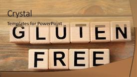  Presentation with gluten free - Beautiful slides featuring gluten-free diet concept cubes backdrop and a coral colored foreground