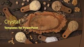  Presentation with gluten free - Cool new slides with gluten-free-flours-in-wooden backdrop and a tawny brown colored foreground