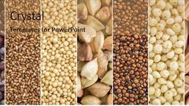  Presentation with gluten free - Slide set enhanced with gluten free grains collection brown background and a coral colored foreground