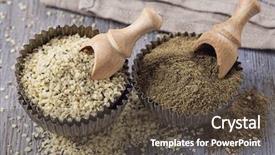  Presentation with gluten free - Presentation theme featuring gluten free hemp flour background and a tawny brown colored foreground