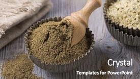  Presentation with gluten free - Cool new slide set with gluten free hemp flour backdrop and a tawny brown colored foreground