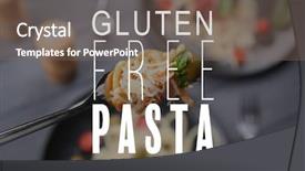  Presentation with gluten - Slide deck consisting of gluten free pasta concept background and a violet colored foreground
