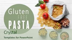  Presentation with pasta - PPT layouts featuring gluten free pasta concept background and a mint green colored foreground