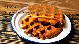  Presentation with gluten free - Audience pleasing slide deck consisting of gluten-free-pumpkin-belgian-waffle backdrop and a gold colored foreground