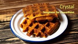  Presentation with gluten free - Beautiful presentation featuring gluten-free-pumpkin-belgian-waffle backdrop and a tawny brown colored foreground