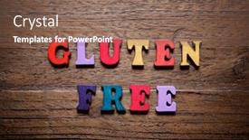  Presentation with gluten free - Presentation design consisting of gluten-free-sentence background and a violet colored foreground