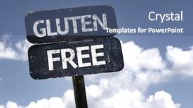  Presentation with gluten free - Beautiful presentation featuring gluten free sign with clouds backdrop and a ocean colored foreground