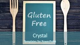 Presentation with gluten free - Amazing PPT theme having gluten free text on green backdrop and a ocean colored foreground